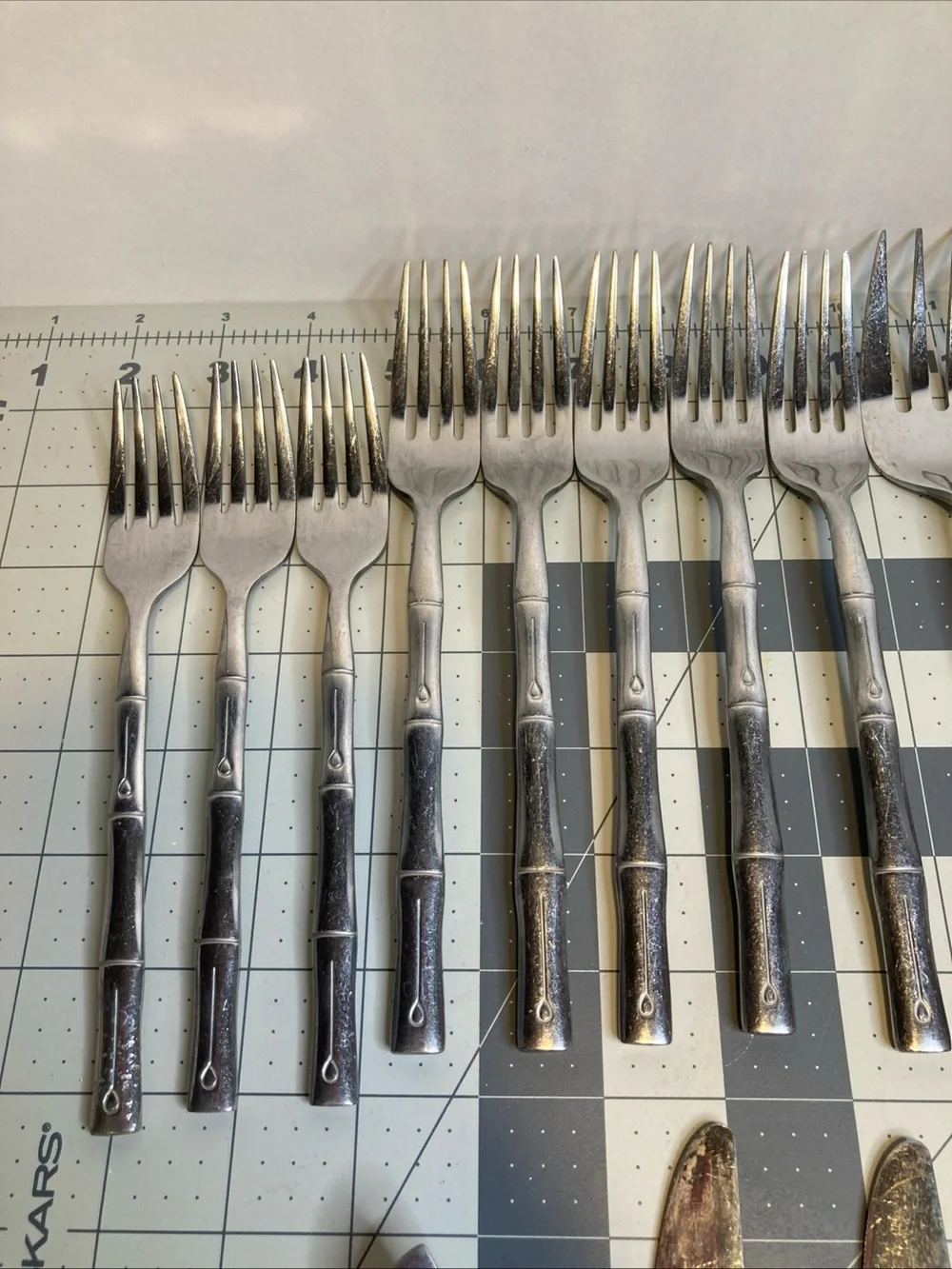 Hampton Silversmiths Bamboo Flatware Lot of 23 Spoon Fork Dinner Salad Knife